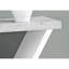Table d'appoint pour le couloir, la chambre à coucher - Console en stratifié gris et blanc avec plateau spacieux et base angulaire architecturale de style contemporain