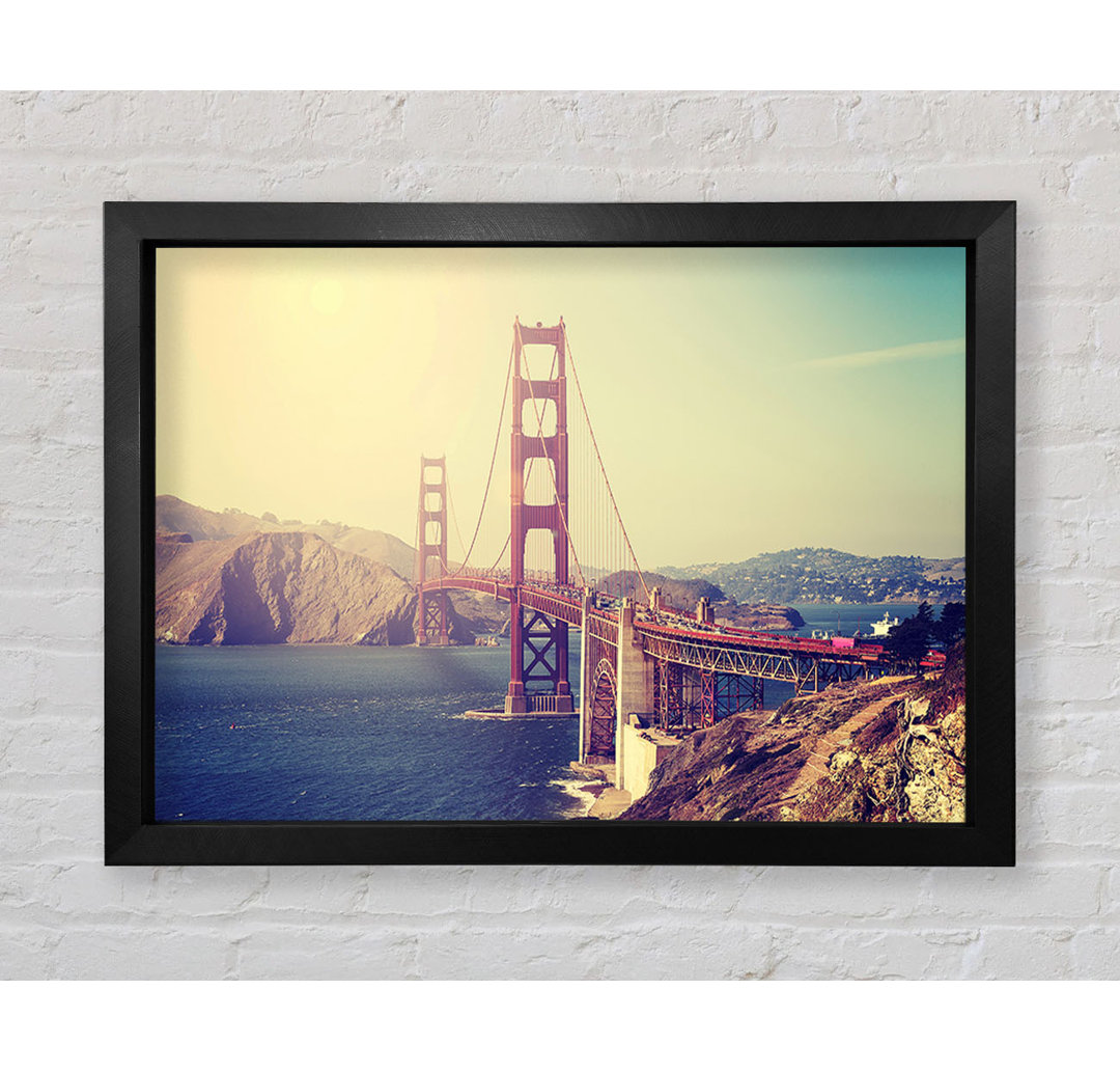 Golden Gate Bridge Retro - Einzelner Bilderrahmen Kunstdrucke