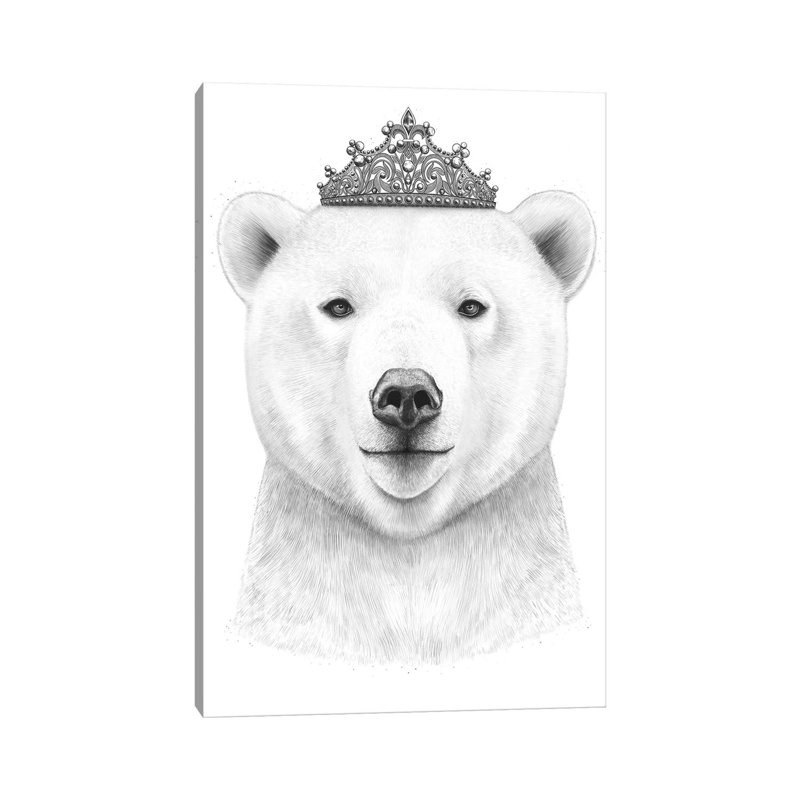 Queen Bear by Valeriya Korenkova - Wrapped Canvas Print, 30.48cm H x 20.32cm W x 1.905cm D