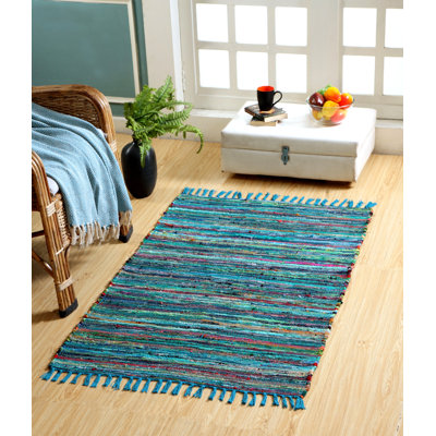 Manufahi Striped Cotton Hand Woven Area Rug