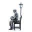 Statue décorative de jardin - Vieux couple avec lampadaire-1678751079