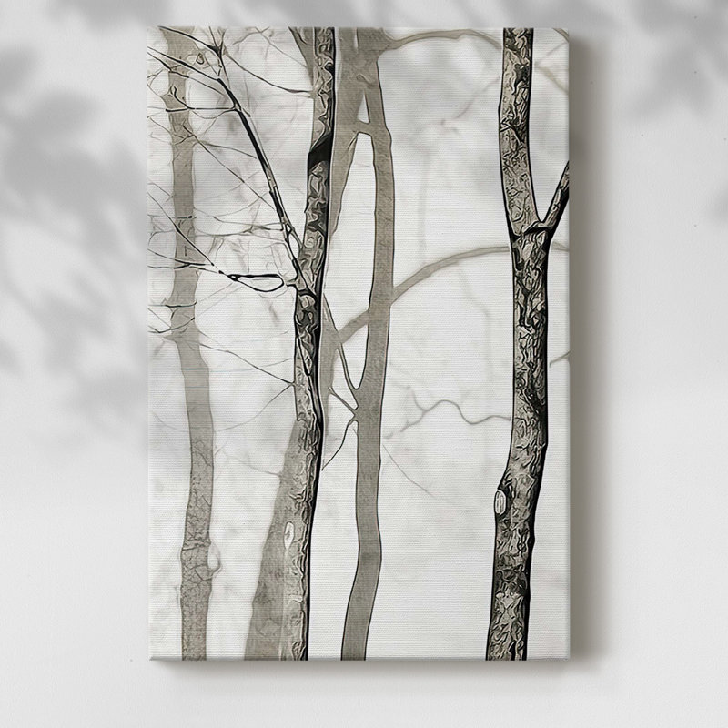 " Shadowed Tree Trunks I ", 60'' H x 40'' W