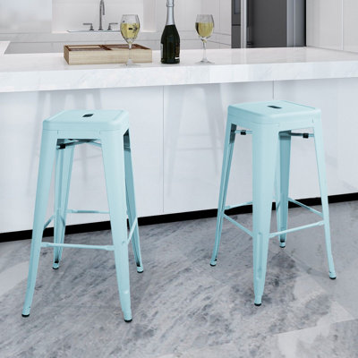 Holubice 30" H Stackable Backless Metal Bar Stools 