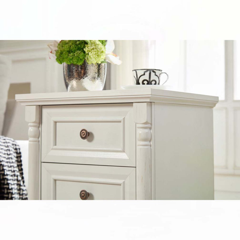3 Drawer Sofa Side Table, White