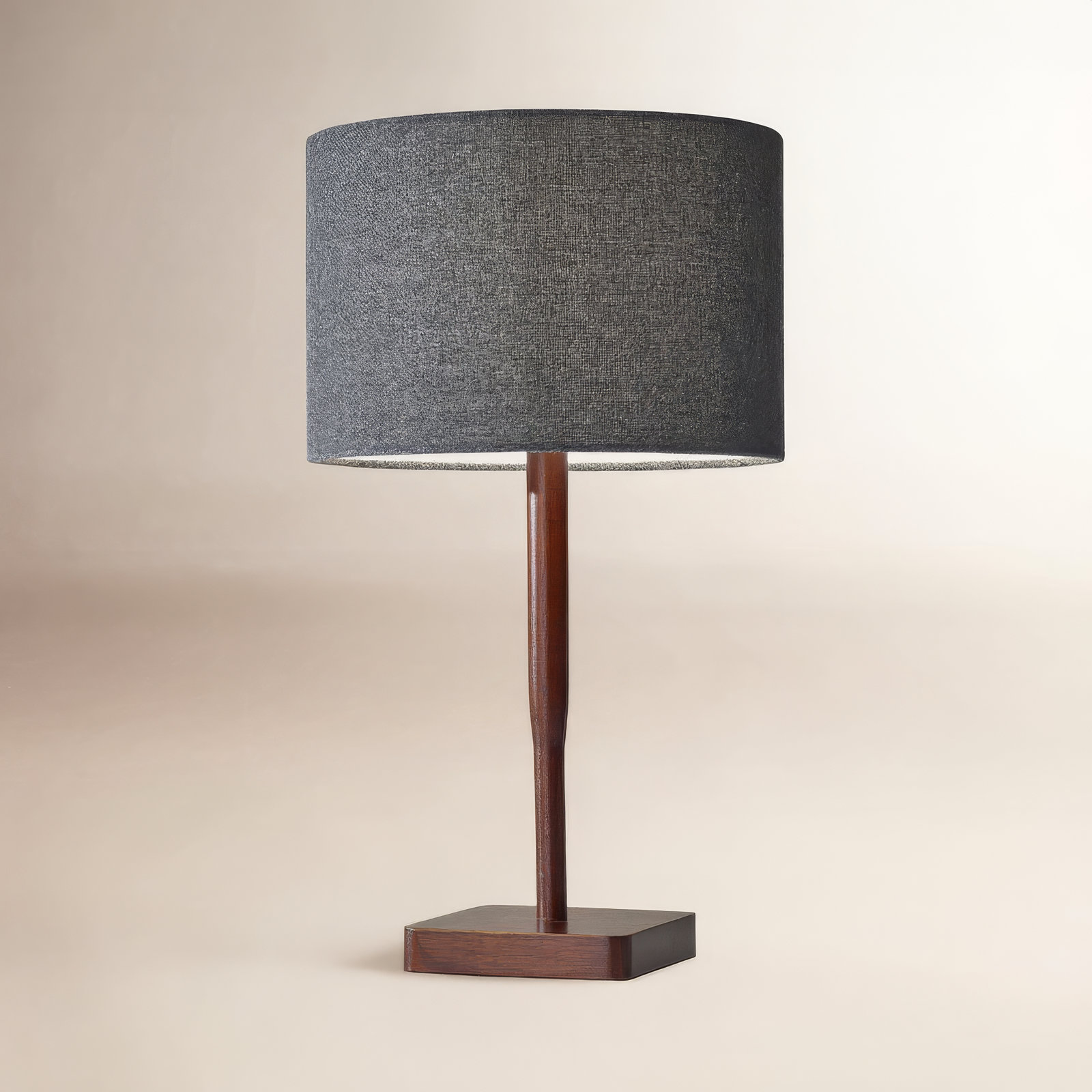 Phipps Solid Wood Table Lamp, Walnut, Dark Gray