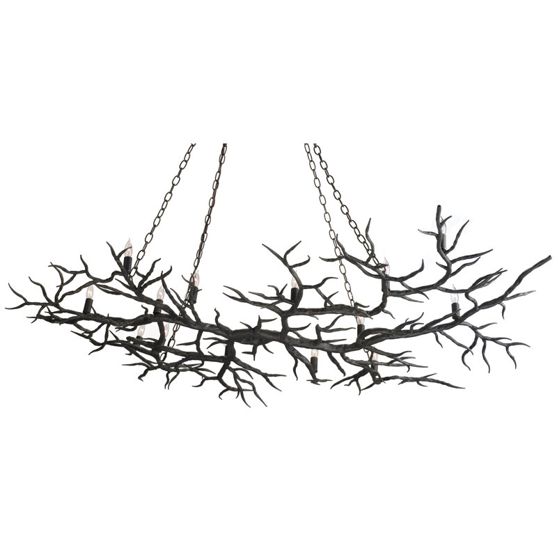 Rainforest 14 - Light Chandelier, Rustic Bronze