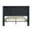 Grand lit plateforme tapissier avec tête de lit capitonnée moderne en lin, support à lattes de bois, assemblage facile, gris foncé