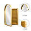 24X36 Inch Arched Medicine Cabinet, Metal Framed Bathroom Wall Cabinet With Mirror And Adjustable Shelves, Wall Mirror With Storage For Bathroom