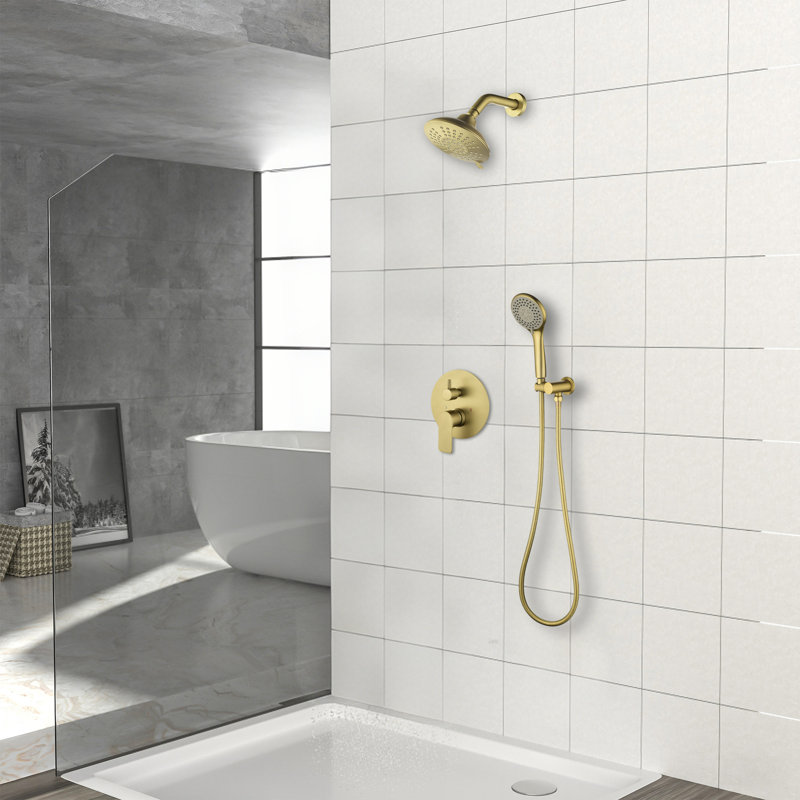 Ensemble de douche 6 po Modern, Or brossé