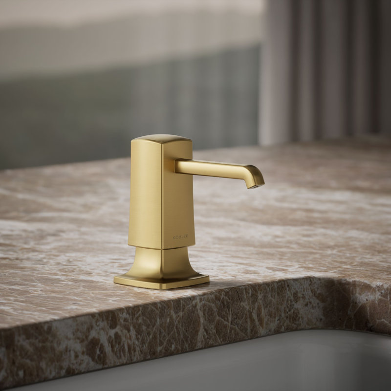Graze Soap/Lotion Dispenser, Vibrant Brushed Moderne Brass