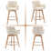 Lovetro Swivel Full Back Arms Upholstered 25.8"H Counter Stool with Solid Rubberwood Frame and Gold Footrest