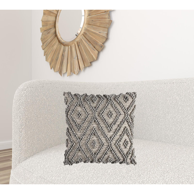  Coussin Natural Grey Nubby Diamonds