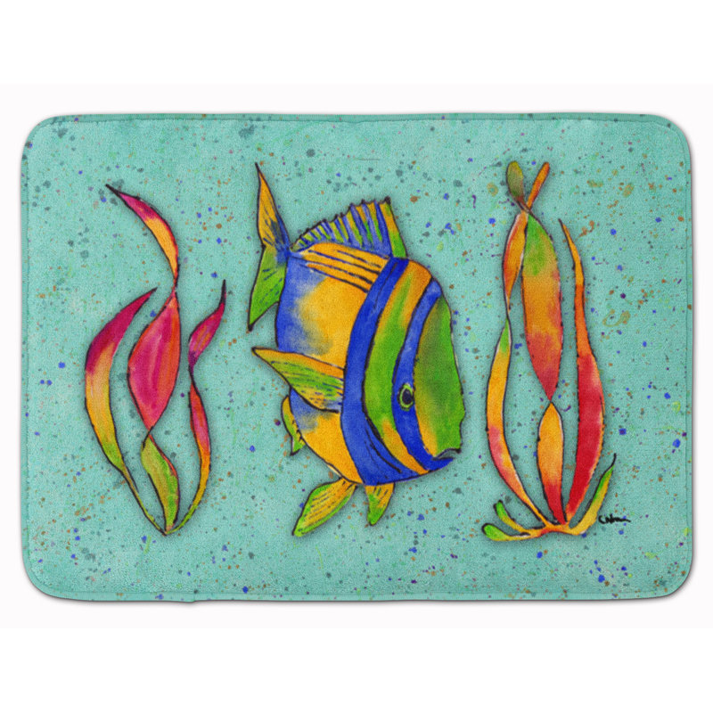 Hamako Memory Foam Non-Slip Bath Rug, Teal
