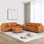 Canapé en cuir, canapé Mid-Century moderne de 83 po, canapé 3 places avec accoudoirs et coussins confortables, canapés à assise profonde