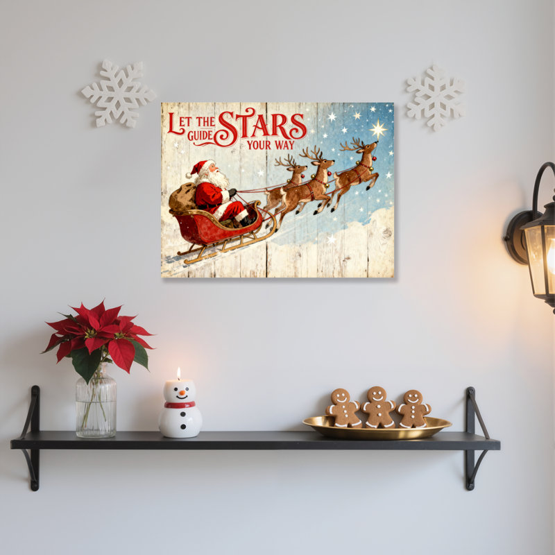 «Santa Renne Stars», art mural, H 16 po x l 24 po