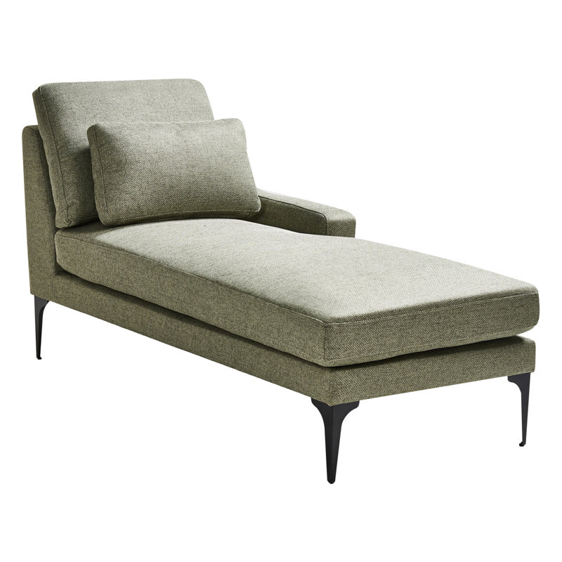 Deaveon Upholstered Chaise Lounge, Left Hand Facing, Green