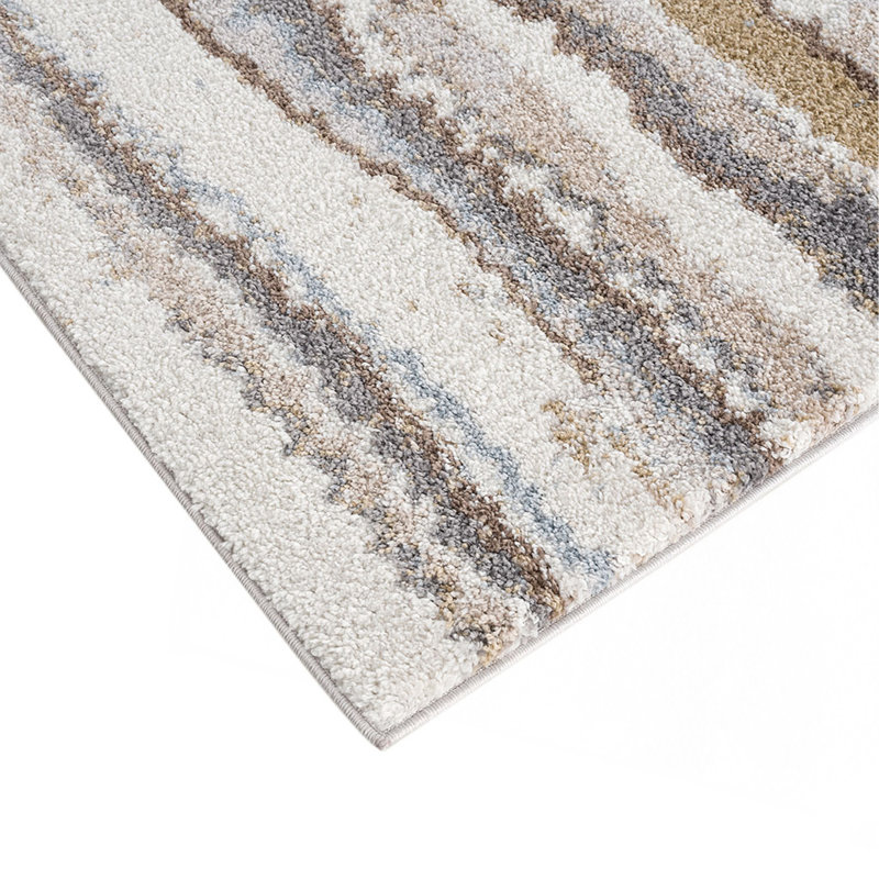 Tapis tissé à rayures abstraites Watercolor, Rectangle 5 pi 3 po x 7 pi