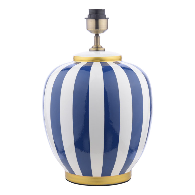 Circus Ceramic Table Lamp Base Only, Blue/White