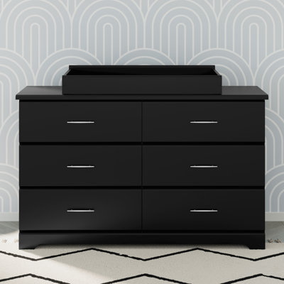 Storkcraft Brookside 6 Drawer Dresser with Nest Topper and Change Pad Nursery Set -  03666-10B-00611-10B-06810-700