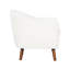 Chaise rembourrée de style Mid-Century moderne, tissu chenille blanc, pieds en bois massif brun, chaise d'appoint moderne de 20 po de hauteur, fabrication