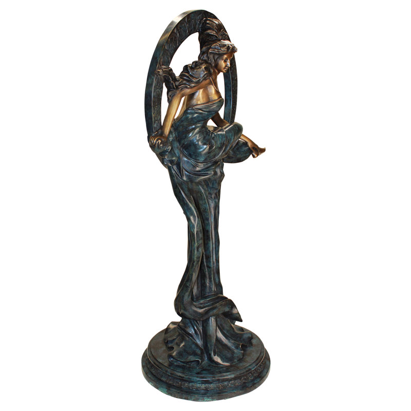 Alphonse Mucha's Maiden of the Arts Cast Garden Statue