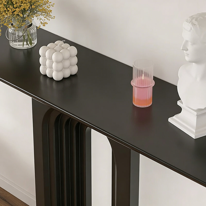 Italian modern simple black console table, 33.5" H x 47.2" W x 11.8" D
