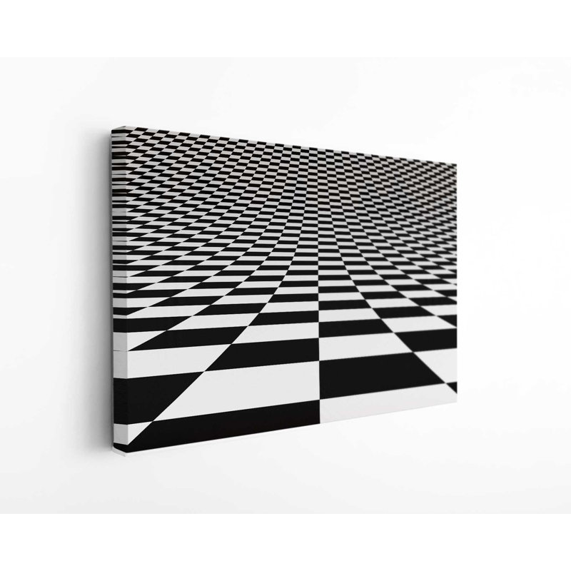 Checker Background Optical Illusion On Canvas Print, 16" H x 24" W x 1" D