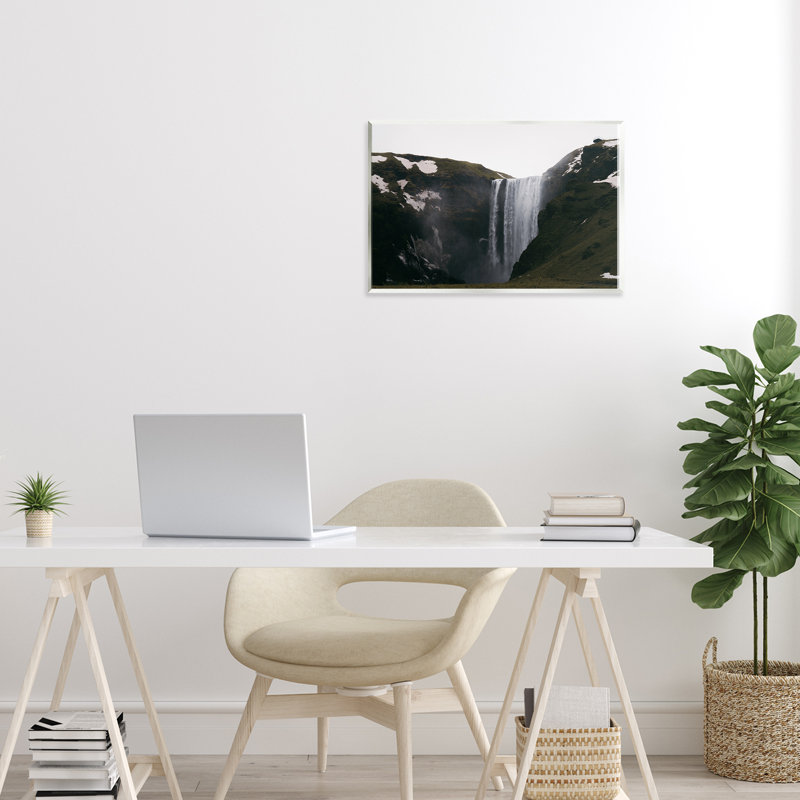 Plaque murale Serene Islandic Waterfall, design par Jade Sharp Photo, H 10 po x l 15 po
