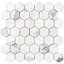 Hexagon Marble Mosaic Tile in White/Grey