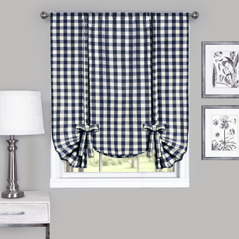 Haylee Semi Sheer Single Curtain Panel, 42" W x 84" L, Navy