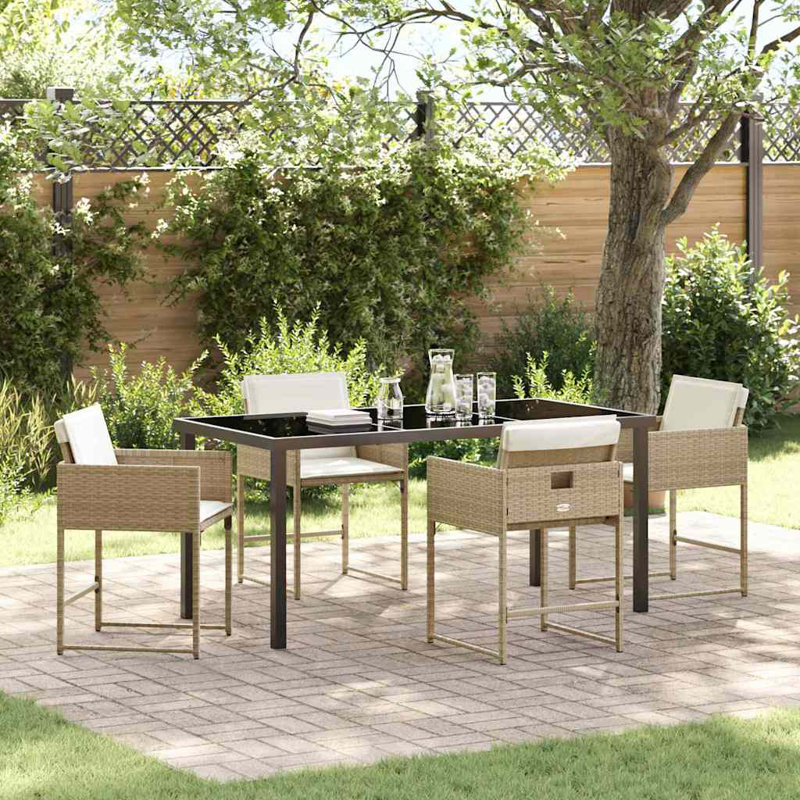 4 - Person Patio Dining Set with, Beige, Beige