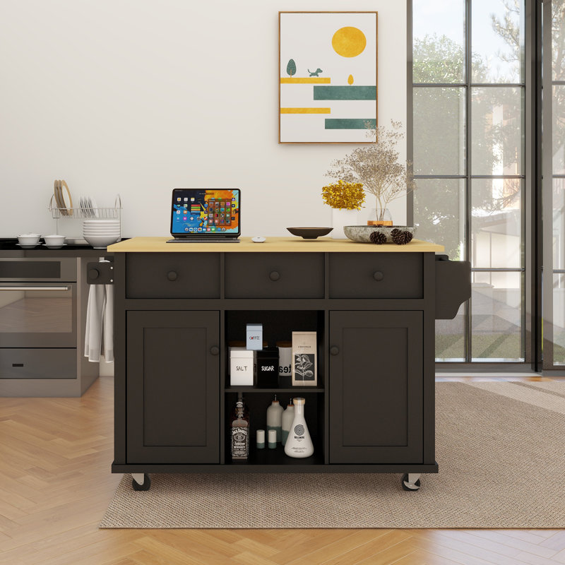 Buffet décoratif en bois massif et panneau de fibres à densité moyenne Sanye, Noir