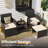 5 Pieces Outdoor Wicker Patio Conversation Set With Cushions And Ottoman-855094272
