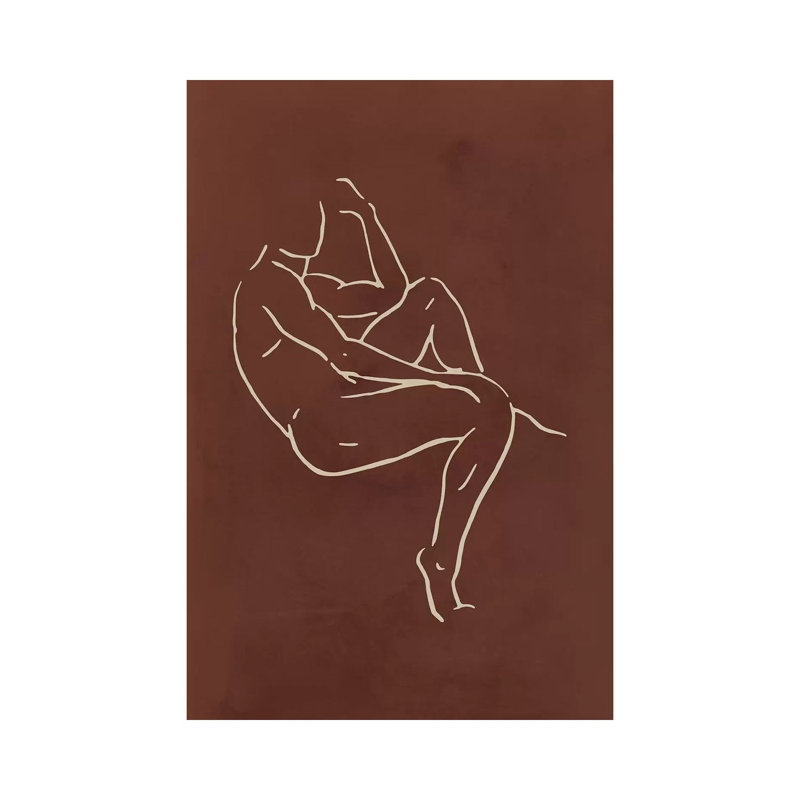 Male Body Sketch - Chocolate - Wrapped Canvas Print, 66.04 cm H x 45.72 cm W x 3.175 cm D