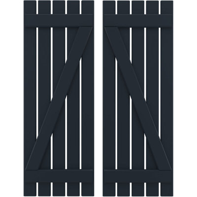 Americraft (2 Batten) Spaced Board-n-Batten Shutters w/ Z-Bar (Per Pair)