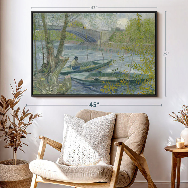 " Fishing In Spring Canvas Print ", 29" H x 43" W
