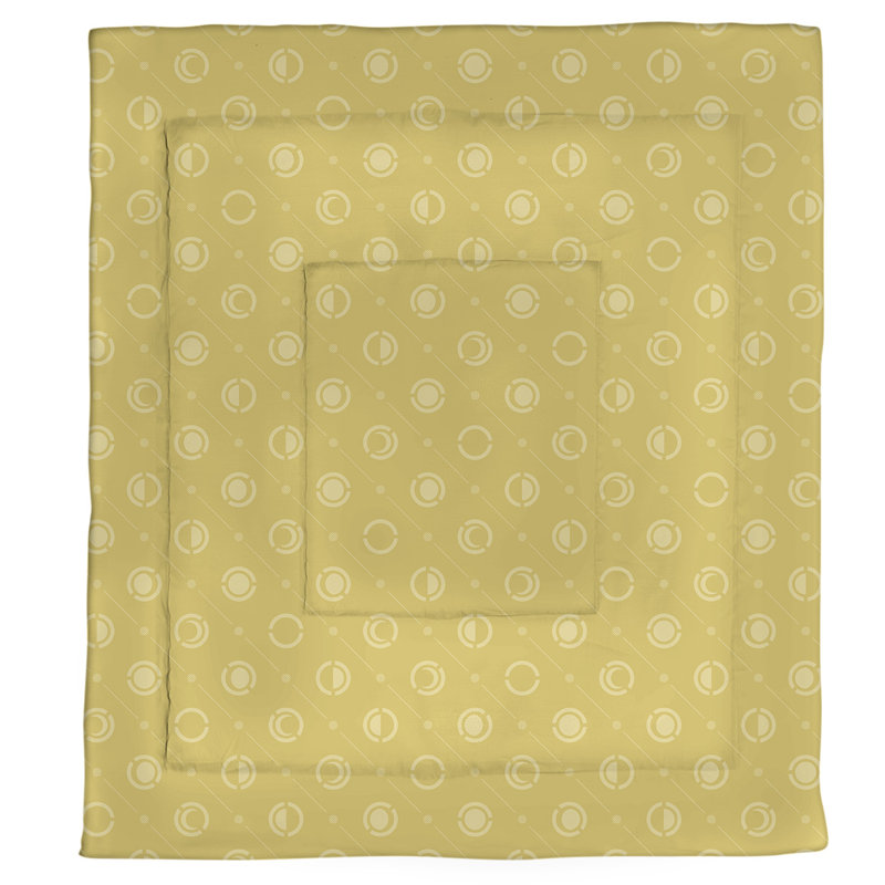 Édredon simple réversible en microfibre à deux couleurs Moon phases, Édredon simple TG, Jaune