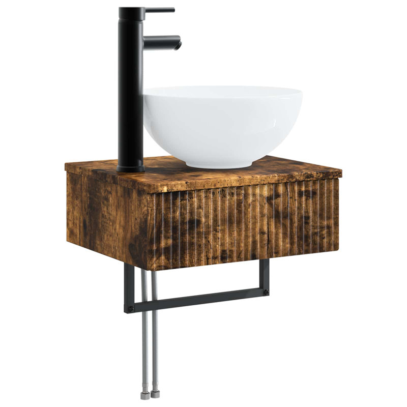 400 mm Bathroom Vanity, Smoked Oak