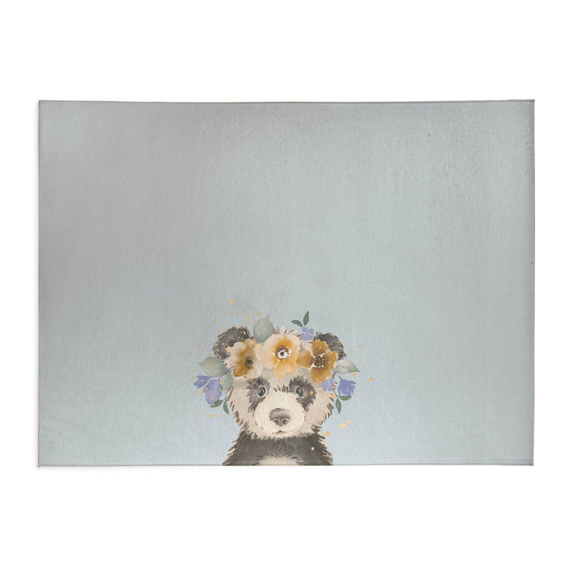 Panda Kids Play Mat, Blue, Rectangle 3' x 5'