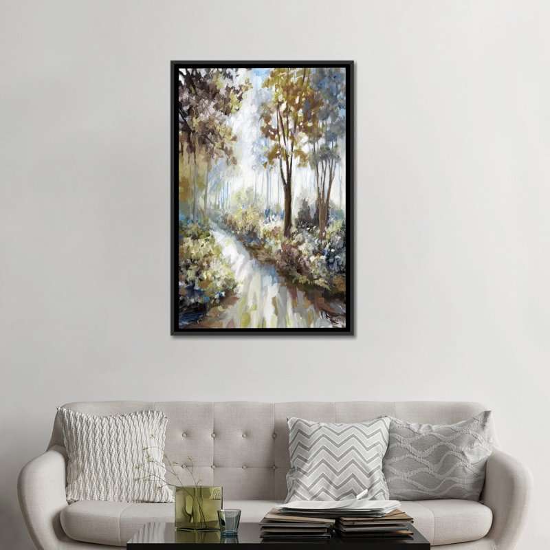 « glenwoods », reproduction sur toile, H 26 po x l 18 po x P 1,5 po, Toile avec cadre noir, Pas de tapis