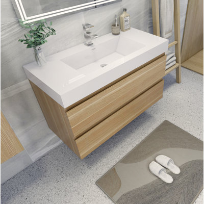 Meuble-lavabo mural simple de 42 po Carnetta