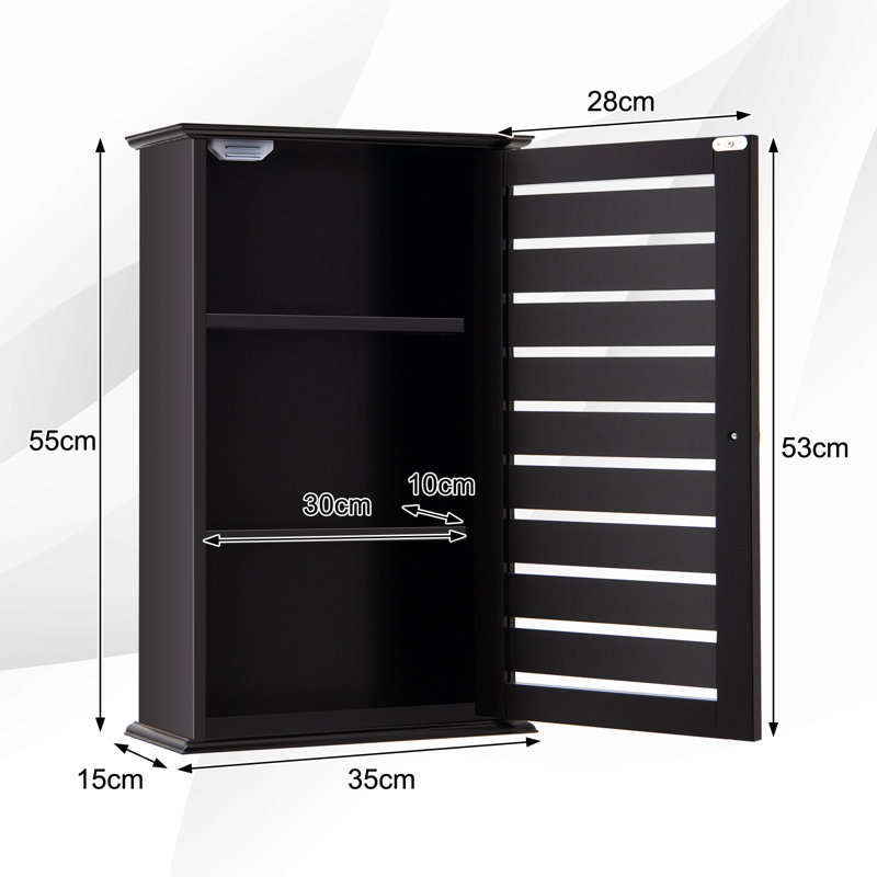 Aadian Wall Bathroom Cabinet, Espresso