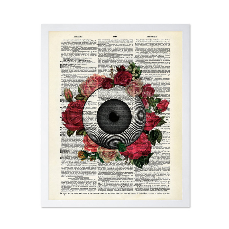 Fleurs et œil anatomique, Affiche, Encadrement blanc, H 16 po x l 20 po