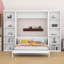 Grand lit escamotable avec bureau et tablettes, lit escamotable peu encombrant