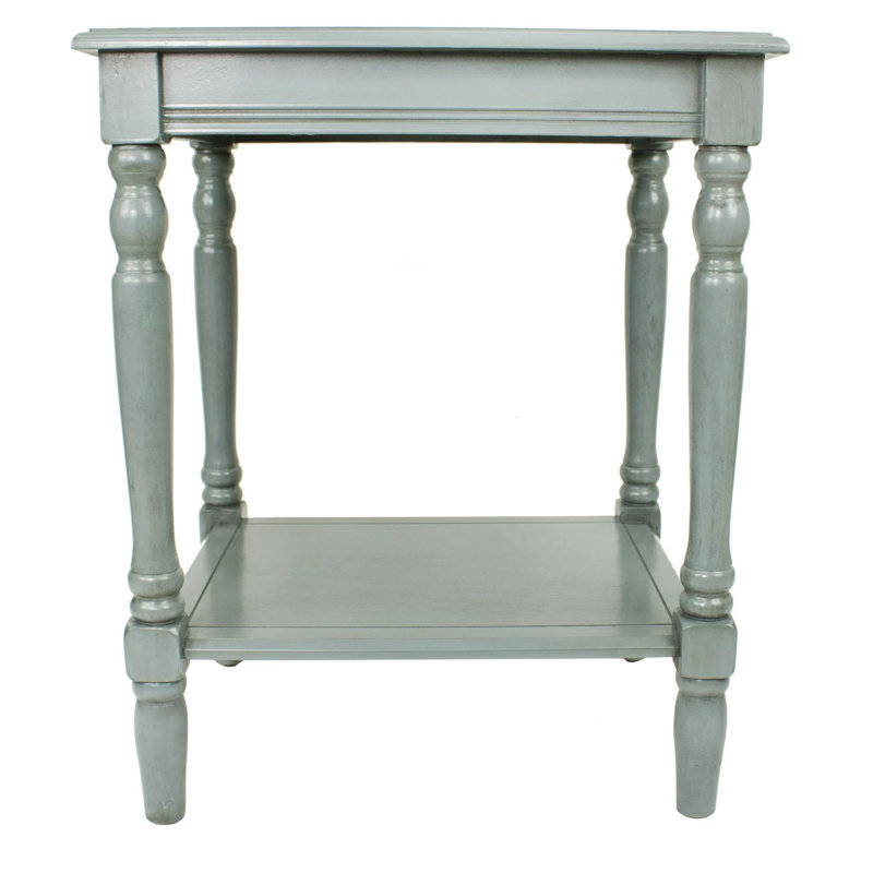 Charlton Home Delouris Wood Accent Storage Shelf End Table, Blue