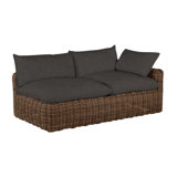 Montecito 75.25" Wide Outdoor Wicker Left Hand Facing Loveseat with Cushions