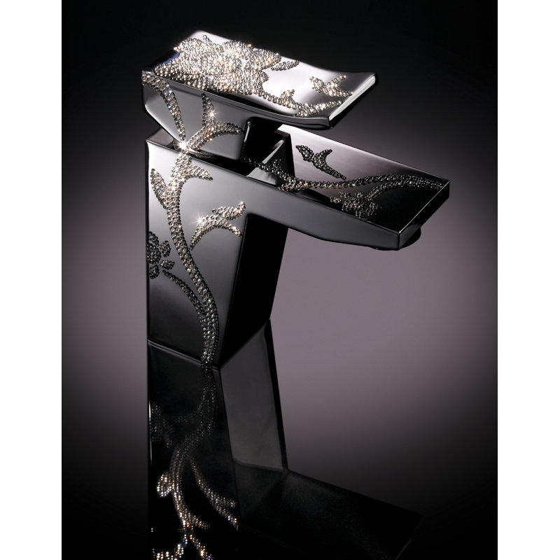 Robinet pour salle de bain à un trou de luxe, chrome poli