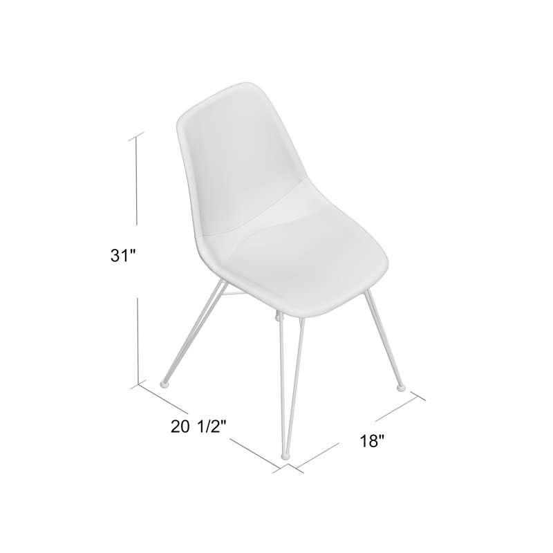 Volya Dining Chair, Faux Leather, Brown