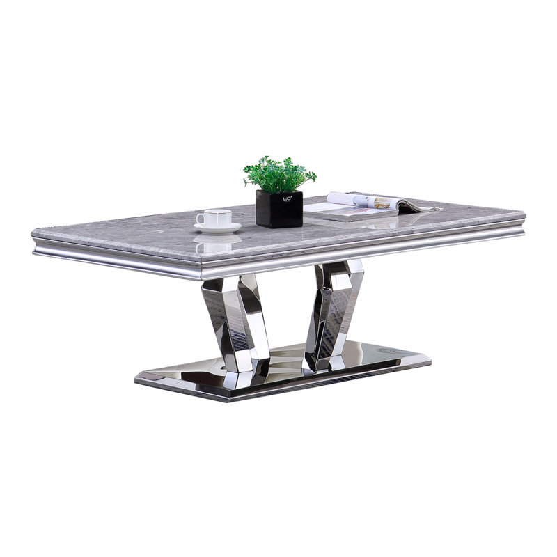 Georgiy Coffee Table, Gray/Silver