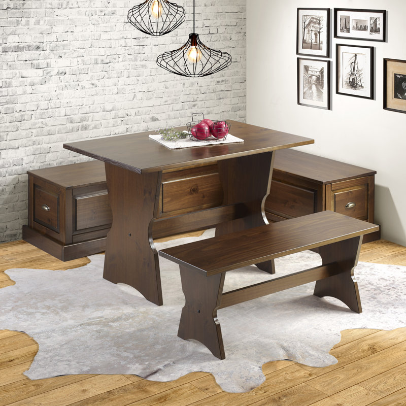 Ensemble de coin de coin en bois massif 3 pièces Bernj